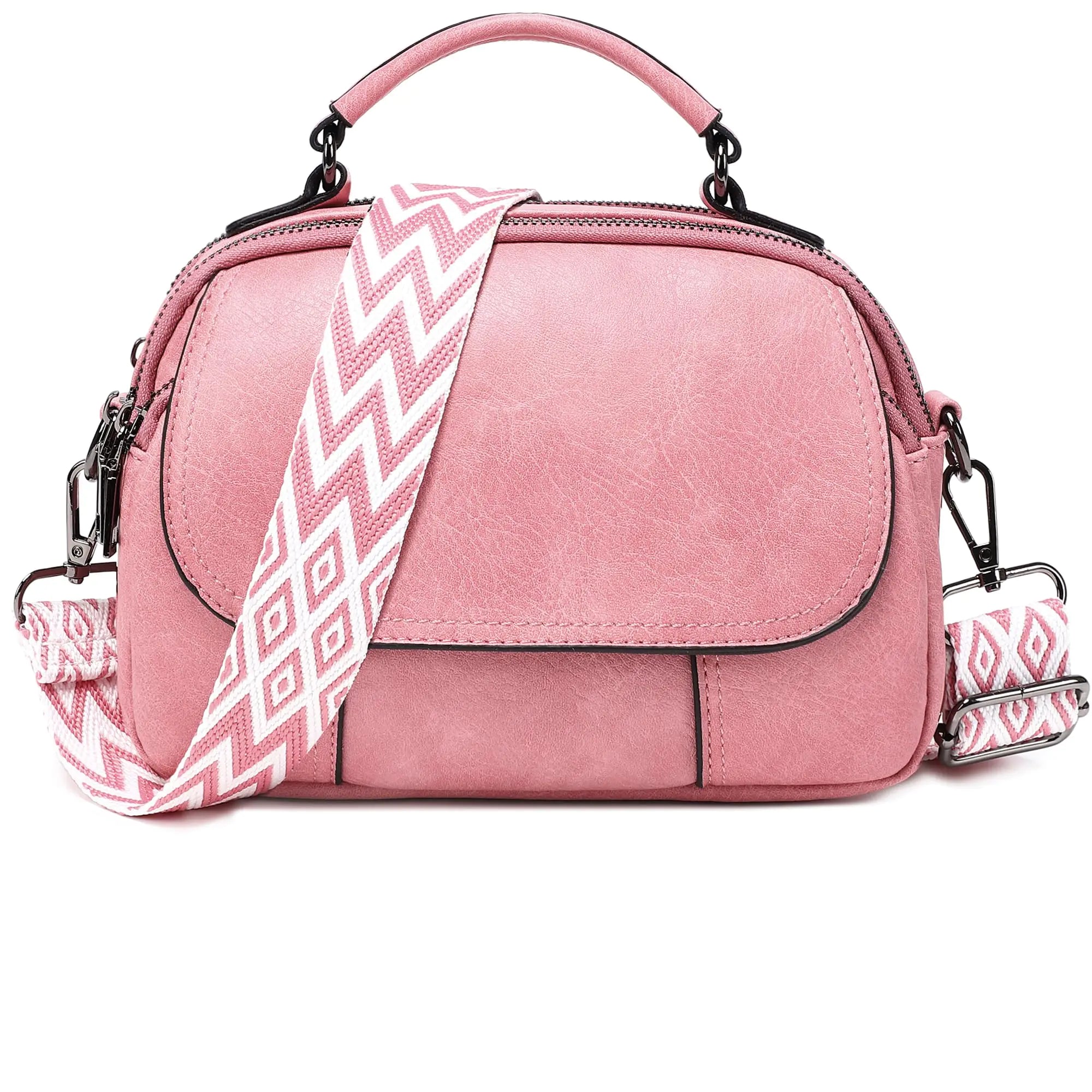 Woman Shoulder Handbag with Guitar Strap